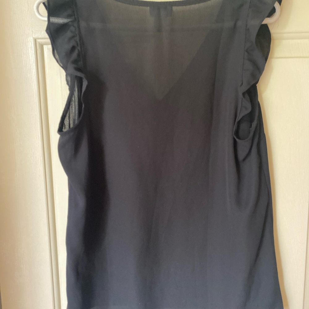 J. Crew Black Ruffled Blouse - Picture 3 of 3